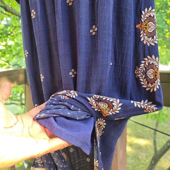 Matilda Jane Good Hart Boho Western Yellowstone Geo Print Smocked Midi Dress S - Picture 6 of 12